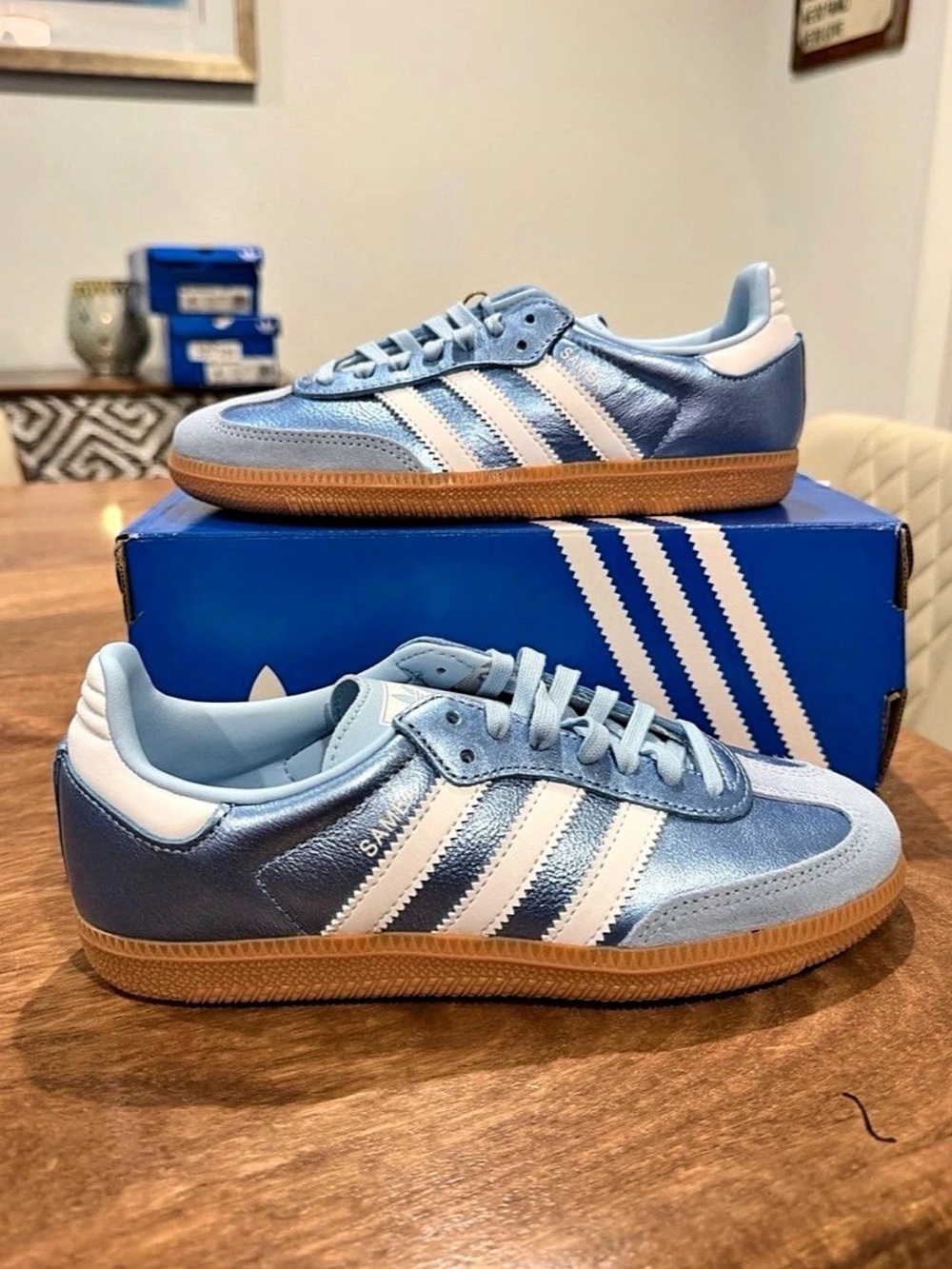 Adidas Samba OG J (Clear Sky / Cloud White / Gum) Sneakers Size 6.5Y/8W BNIB